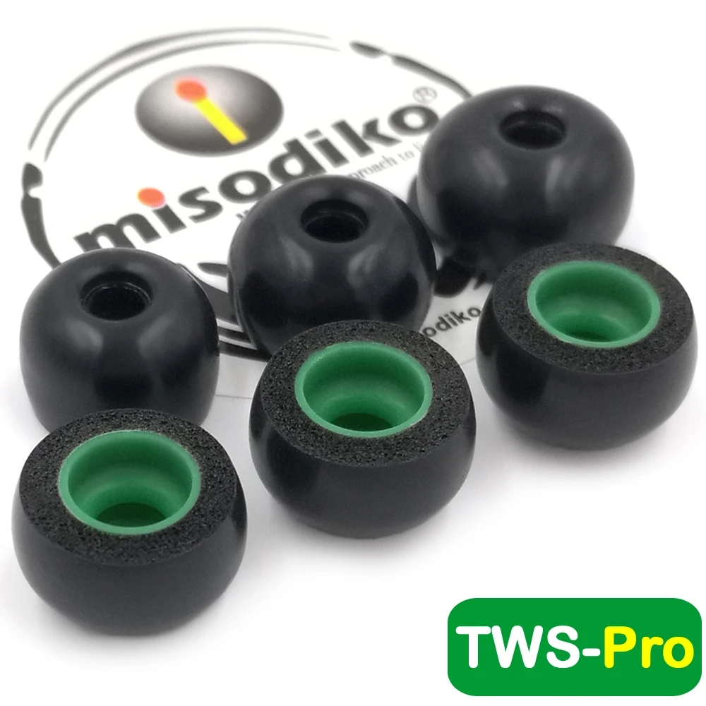 

misodiko TWS-Pro Memory Foam Ear Tips for Ture Wireless Earbuds- Bragi Dash Pro The Headphone/ Samsung Gear IconX, Galaxy Buds
