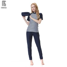 Manoswe Высокое качество Ближний Восток исламский мусульманский полосой Буркини хиджаб полное покрытие костюм Купальники Мода Купальник 3 шт