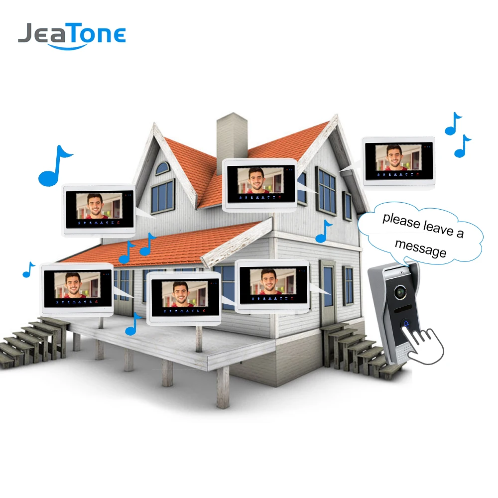 AHD 4 Wired 720P 7'' Video Door Phone Intercom DoorBell Door Speaker Hands-free Motion Detection Touch Button Monitor MP4 Player AHD 4 Wired 720P 7'' Video Door Phone Intercom DoorBell Door Speaker Hands-free Motion Detection Touch Button Monitor MP4 Player