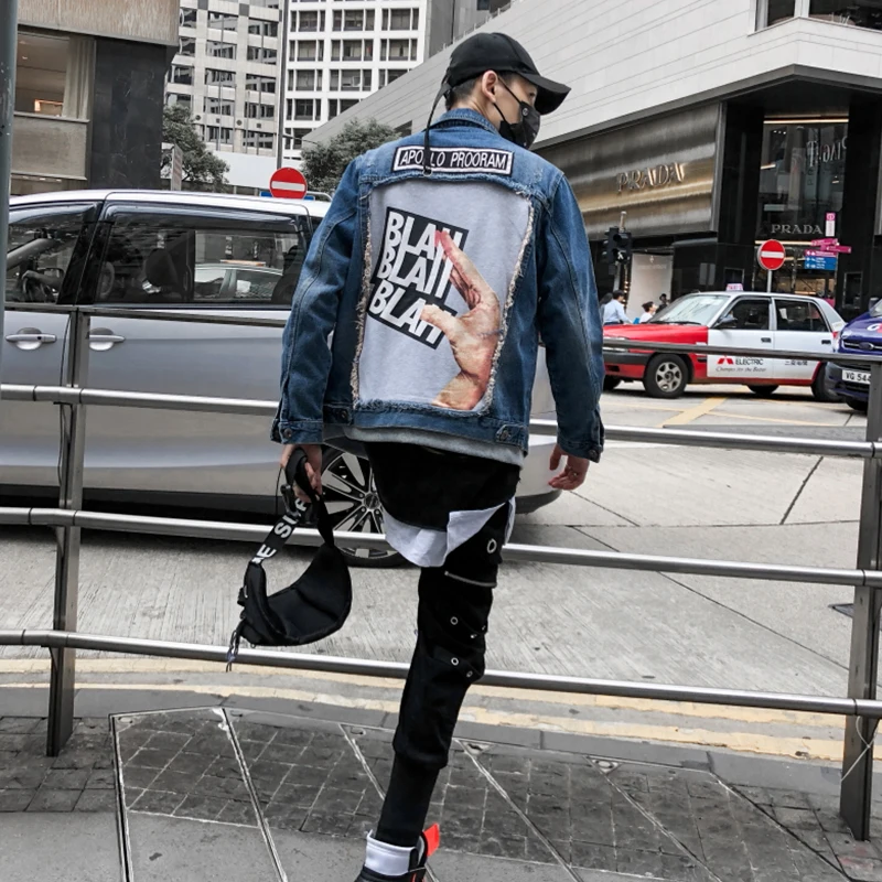 Novel ideas 2018 New Autumn Winter denim jacket men fashion Hip-hop streetwear jeans jacket cotton US Size