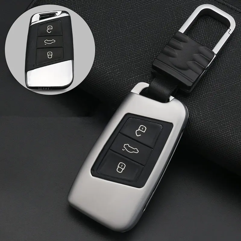Zinc alloy Key Case Cover key ring For Volkswagen VW Golf 7 GTI R MK7 Tiguan For Skoda Octavia A7 For Seat Leon Ibiza