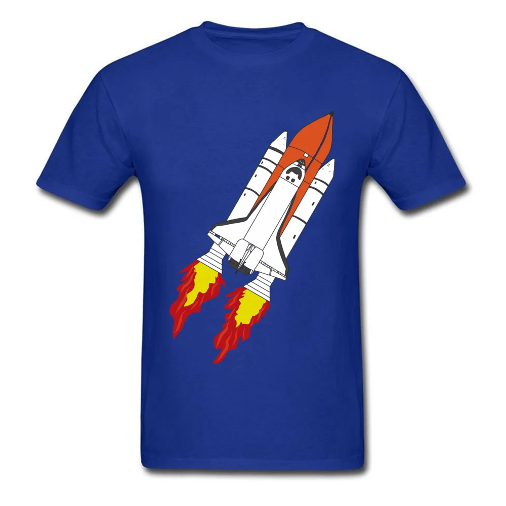Fashionable Shuttle Tshirts Funny Autumn Short Sleeve Round Collar T Shirt Pure Cotton Mens comfortable Tops Tees Shuttle blue
