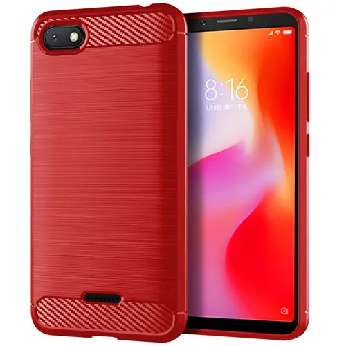 Силиконовый чехол для телефона Xiaomi redmi 6A 6 Pro мягкая задняя крышка из углеродного волокна бампер xaomi xiomi redmi 6 redmi 6a redmi 6pro 6pro - Цвет: Red