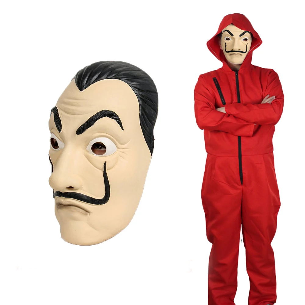 Карнавальный костюм La Casa De Papel Salvador Dali красный с маской клоун маски для лица