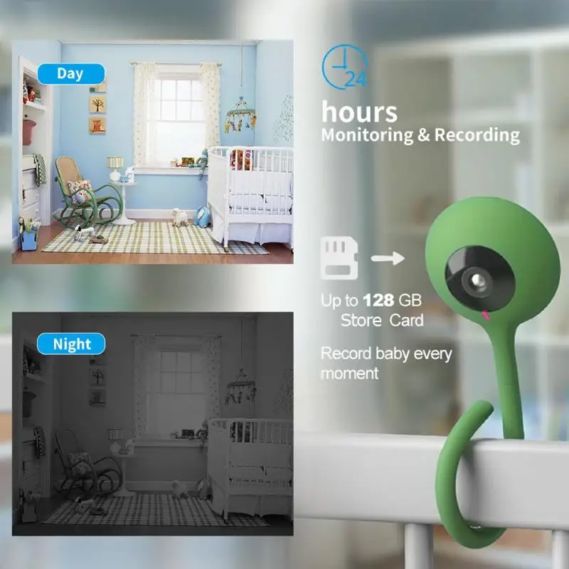 

VAKIND Wireless Baby Crying Alarm Wifi Camera 2 Way Audio Night Vision Security Camera Temperature Monitor Lullaby Babysitter