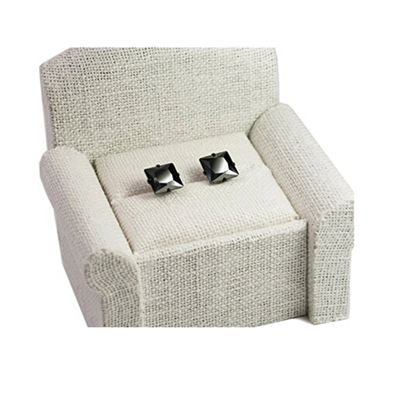 VHCZ01-7 Square White black 3mm 4mm 5mm 6mm 7mm 8mm 9mm 10mm CZ stud earrings