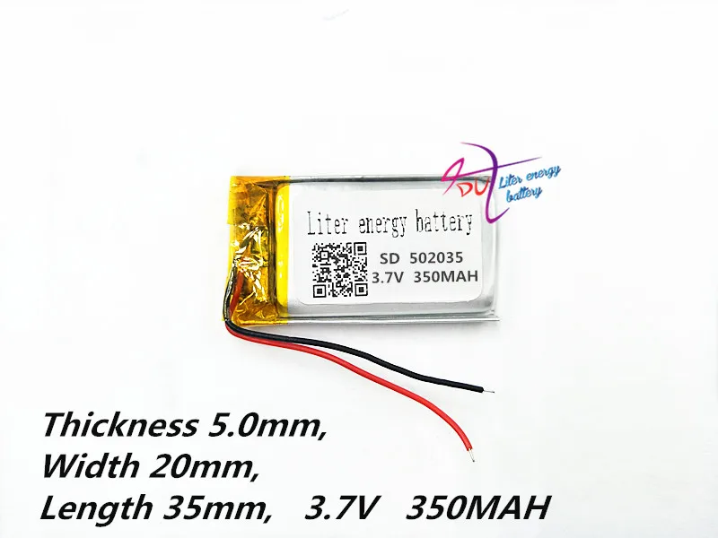 

Liter degree of energy 052035 502035 3.7V 350MAH MP3 MP4 MP5 GPS DVD lithium polymer lithium ion rechargeable battery