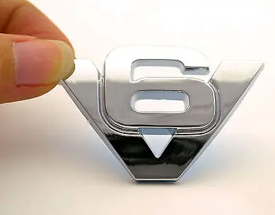 2pcs V6 Emblem Chrom Schriftzug Auto Aufkleber Logo 3D Metall V6 emblem 