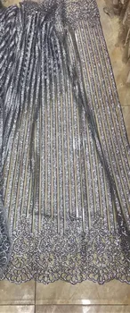 

Jolin-62529 shinning glitter Guipure Lace African Cord Lace Fabric with glued glitter