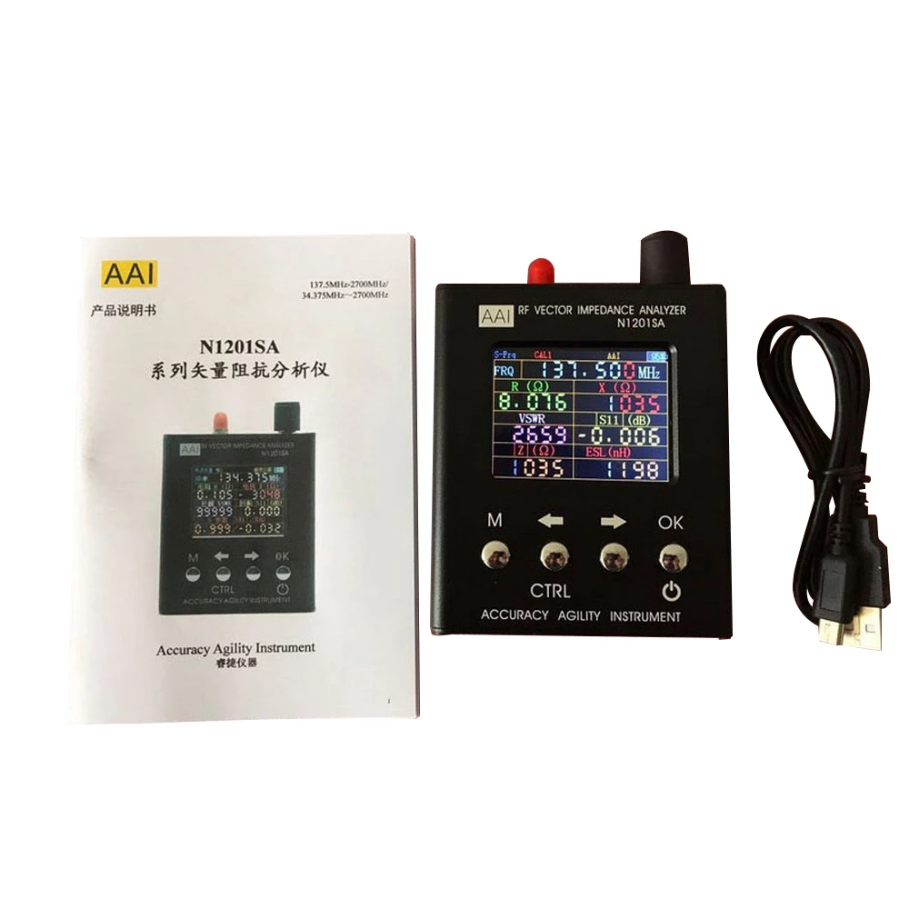 

Antenna Analyzer 137.5M-2.7G 35MHz-2.7GHz N1201SA+ UV RF Vector Impedance ANT SWR Resistence Reactance Standing Wave S11