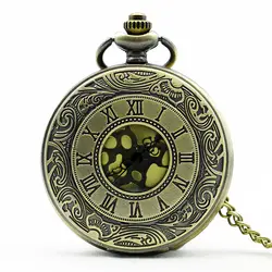 Для мужчин Винтаж карманные часы ретро старинные часы с цепочкой цепочки и ожерелья в римском стиле стимпанк подарок для Него юбилей