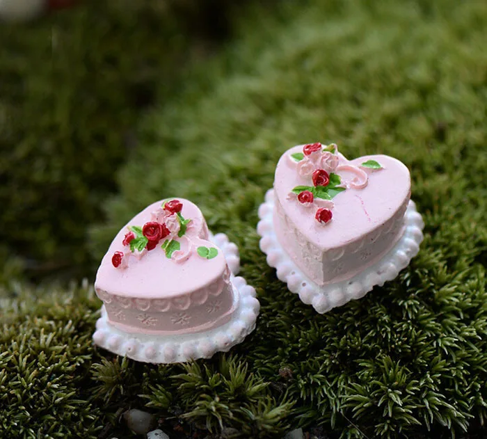 

2Pc Decoden Kawaii Couple Animal Artificial Cake Dollhouse Food Decoration Garden Mini Wedding Miniature Micro Landscape
