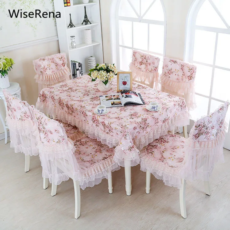 Top Grade Table Cloth Blending Lace Dinning Table Chair ...