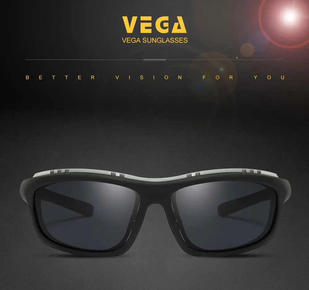 VEGA Eyewear Polarized Sport Sunglasses Men Women Best Sport Glasses for Running Bike Fishing Cycling Anti Glare Sunglasses 203 (1)