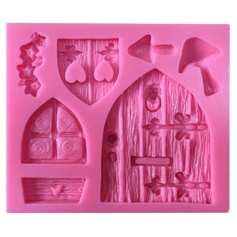 Мультфильм Сказочный Дом деревянные двери глины смолы плесень 3D силиконовые формы для торта помадка инструменты для рождественского декора