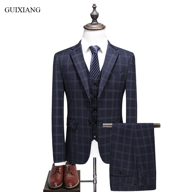 New Arrival Style Men High end Boutique Three pieces Suits High Quality
