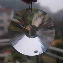 50 шт./лот 45 мм Хрустальное стекло с фаской круглый солнечный диск в 2 отверстия кристаллические призмы бусины люстра Призма бусины