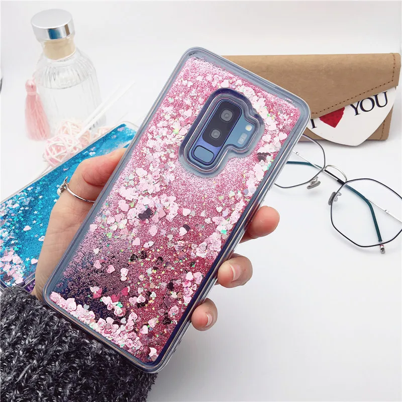 

Hot Liquid Bling Heart Quicksand Soft Silicone Case for Samsung Galaxy S8 S9 Plus S7 S6 Edge A3 A5 J3 J5 J7 2016 2017 Fundas