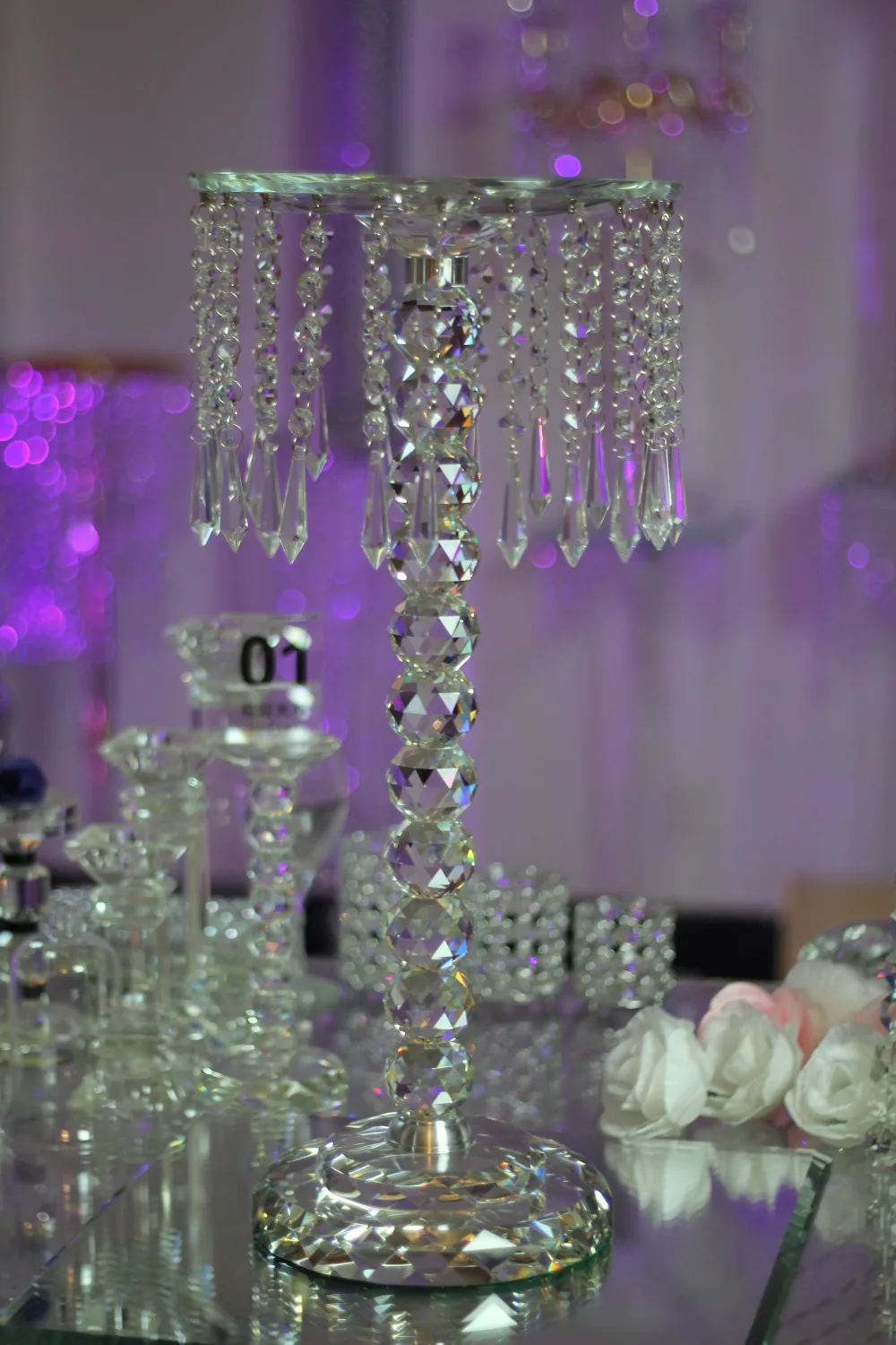 wholesale 2pcs/lot crystal wedding decoration table chandeliers