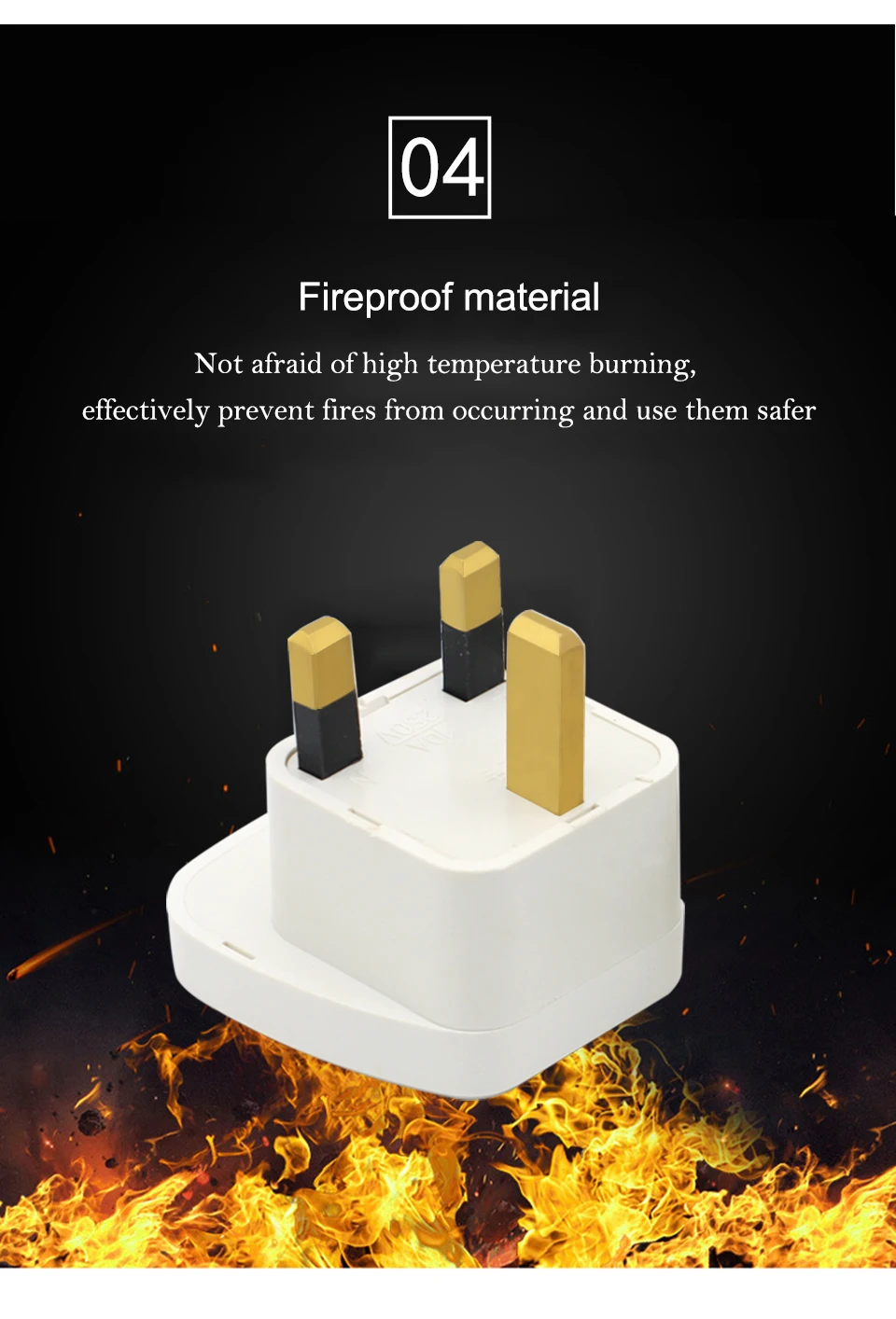 1PC Universal EU US AU to UK Plugs Adaptor Multifunction Travel Wall AC Power Socket Plug Charger Adapter Converter 3 Socket Pin (8)