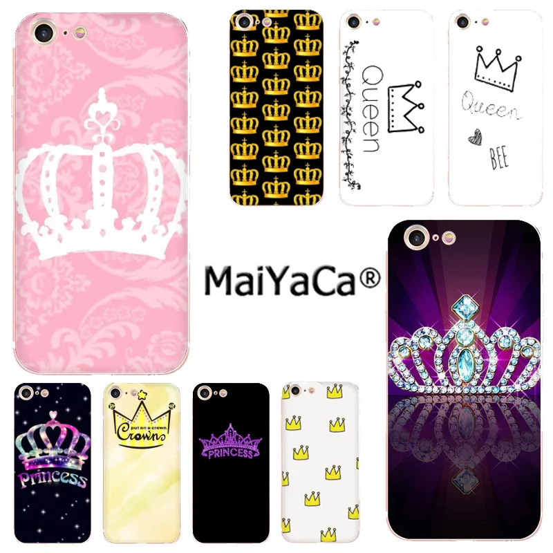 Best MaiYaCa Pink PRINCESS Queen boss crown king Luxury Fashion Phone Case for iPhone 8 7 6 6S Plus X 10 5 5S SE XS XR XS MAX cover