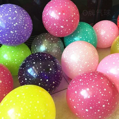 

10pcs/lot Clear Pink Blue Five Star Printed Latex Helium Balloon Wedding Baby Shower Boy Girl Birthday Party Decorative kids Toy