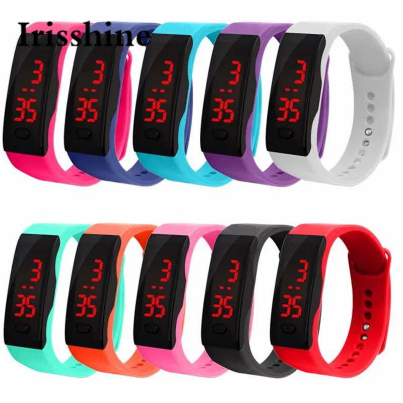Irisshine i0568 brand luxury unsex watch clock Mens Womens Rubber LED Watch Date Sports Bracelet Digital Wrist Watch couple gift