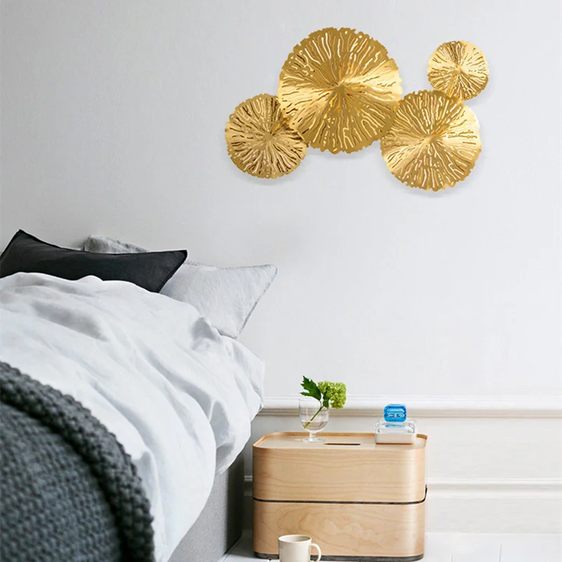 vintage wall lights Nordic Gold Lotus Leaf LED Wall Light Retro Wall Lamp Stainless Steel Wall Sconce For Industrial Decor Indoor Lighting Fixtures wall lights for bedroom