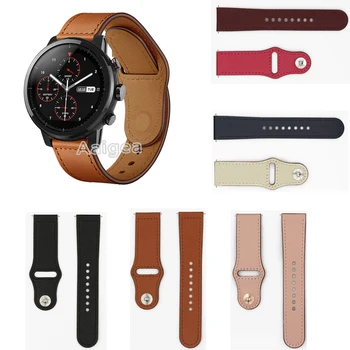 

22mm Fashion Leather Watch Band Strap for Xiaomi Huami Amazfit Strato Sports Watch 2 Replacement Wristband strap Bracelet Unisex