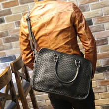 Тканый портфель OL офисный мужской портфель Одна сумка Модная жизнь простая сумка компьютерный чехол