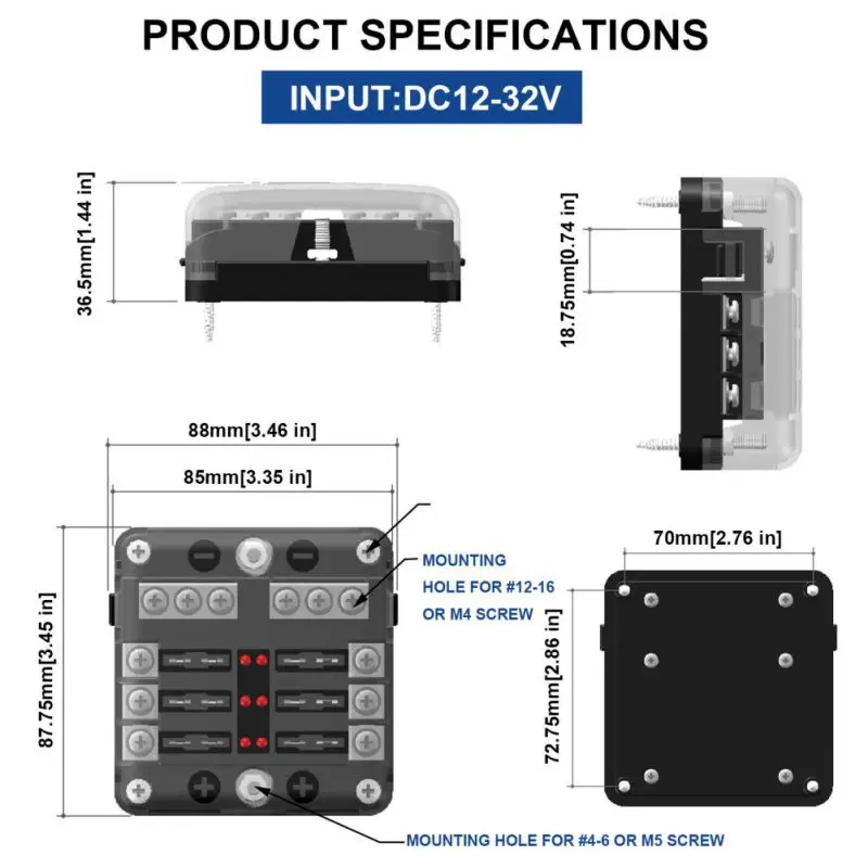 6 Way Blade Fuse Holder Box Block Case for 32V Car Truck Boat <br />Marine Bus Automotive-in Fuses from Automobiles