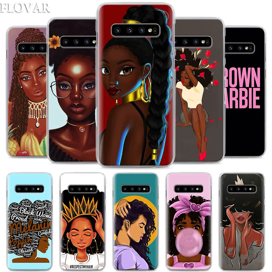 

MELANIN POPPIN Phone Case for Samsung Galaxy S10e S10 S20 Plus S7 S8 S9 Plus Note 8 9 10 Plus S10 Note 10 5G Hard Case Coque