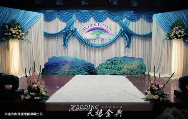 Ice Silk Elegant royal blue font b Wedding b font font b Backdrop b font 3m