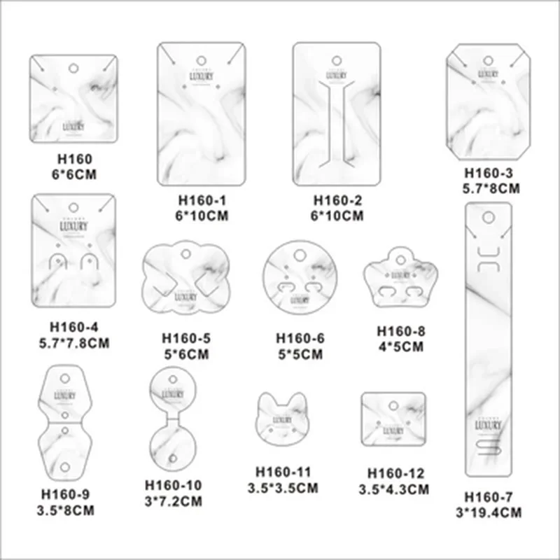 

Newest 100pcs Hairpin Tags Packing Card Jewelry Card Tag White Marbling Earrings Necklace Display Cards Accessory Customize 2019
