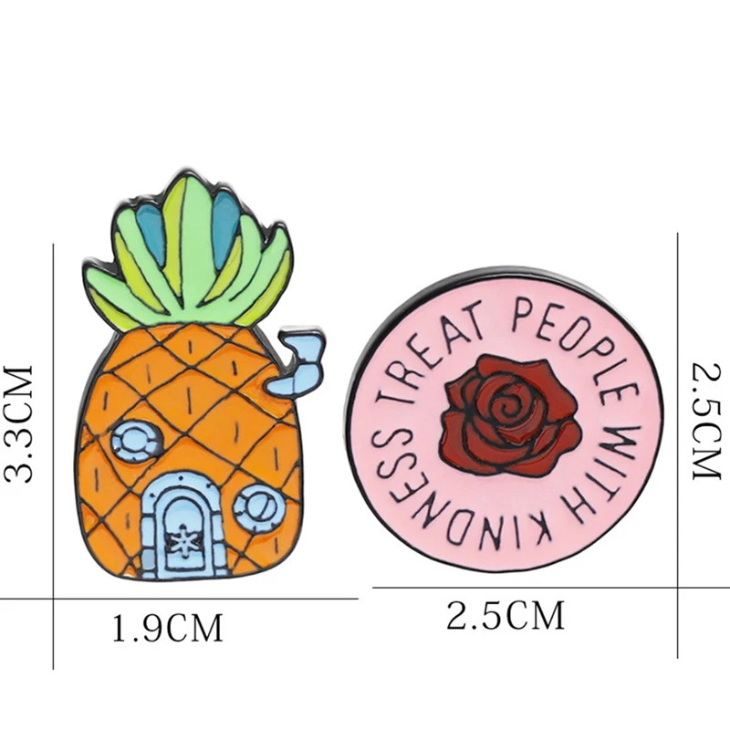 Мультяшная фруктовая брошь домик аниме сцена сон дом в форме ананаса губка комедия детский дом Эмаль Булавка Джинсовая Шляпа значок семья ребенок подарки