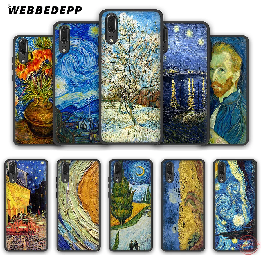 WEBBEDEPP Van Gogh Tardis мягкий чехол для Huawei P8 P9 P10 P20 P30 Lite Pro 2017 2018 2019 | Мобильные телефоны и