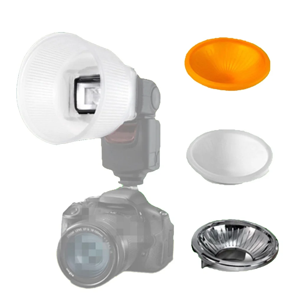

Universal Flash Diffuser Camera Flash Speedlite Universal Cloud Lambency + Cover Dome Set For Canon Nikon Yongnuo Triopo Godox
