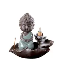 Маленький размер дымовой водопад ладан держатель Будда курильница для благовоний горелка ручной работы ароматерапия офисное украшение домашнего стола