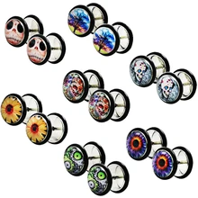 1 пара титановых стальных пирсингов, Двухсторонние серьги-гвоздики для женщин, серьги для мужчин серьги "штанги", модные ювелирные изделия