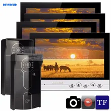DIYSECUR 9inch Video Record/Photograph Video Door Phone Doorbell Waterproof HD RFID Camera Home Security Intercom System 2V4