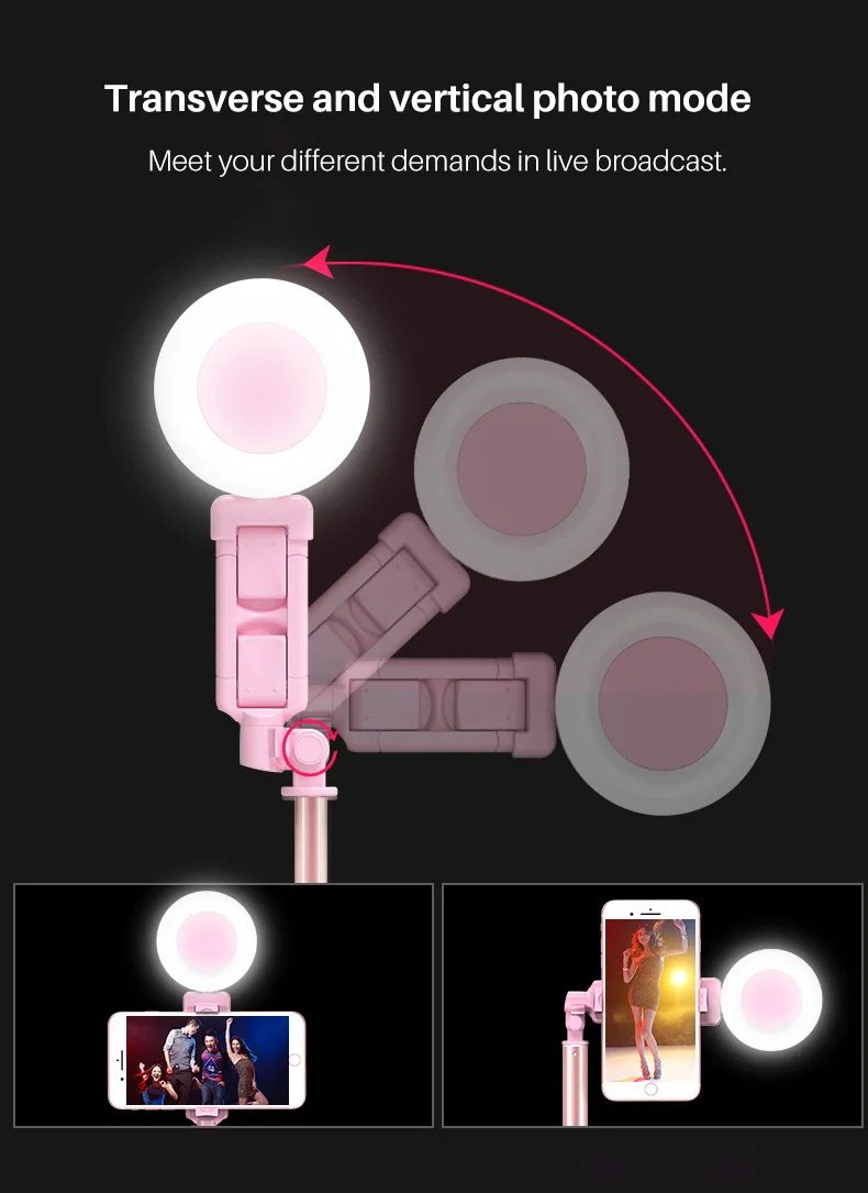 tripod holder stand LED ring light selfie Double color temperature lamps photo video photography smartphone for phone2