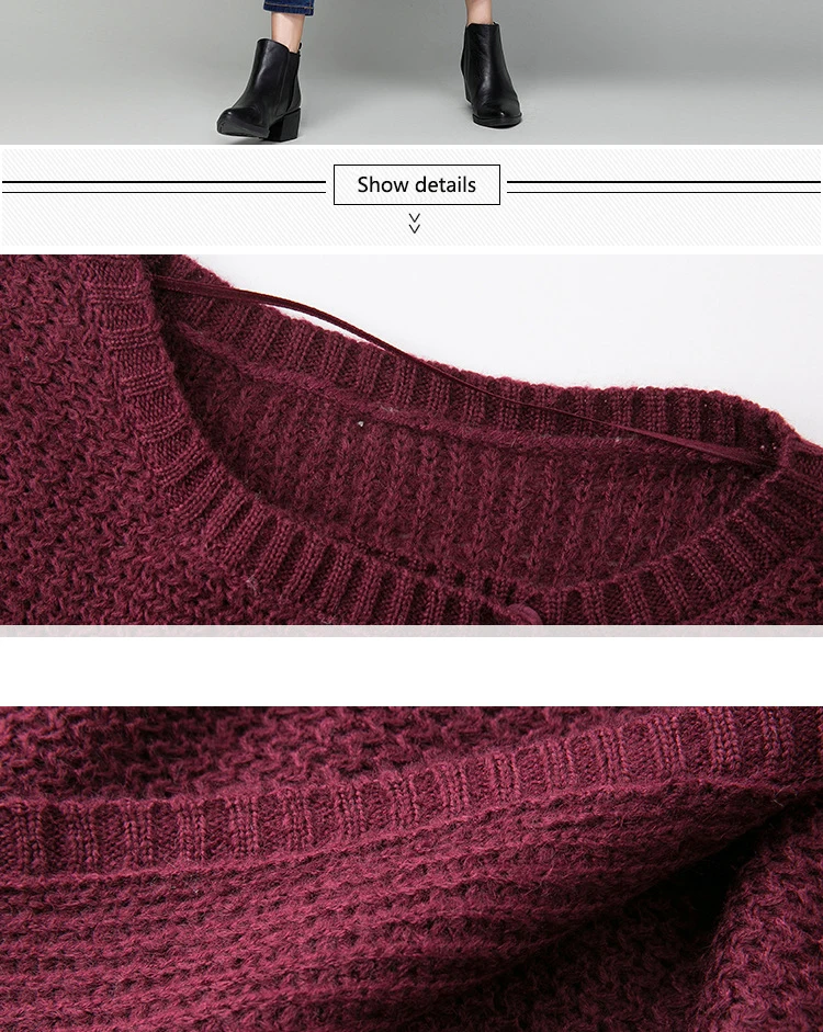 2017 autumn and winter new speed sell through women's large size solid color knitted cardigan sweater in the long sweater jacket female (13)