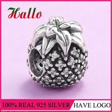 Подлинное серебро 925 пробы Новые Diy амулеты "Ананас" Бусины Подходят брендовые Подвески Браслеты и ожерелья