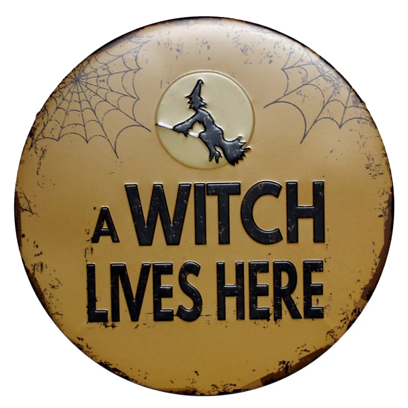 Винтажные металлические знаки WITCH LIVES HERE Настенный декор для кафе бара паба