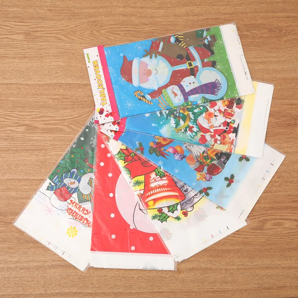 

Wholesale 100pcs Lot Rectangular Disposable Tablecloth Natal Christmas Decoration Hotel Restaurant Plastic Waterproof Tablecloth