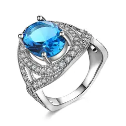 Высокое качество кубический цирконий камень свадебные кольца ювелирные изделия для женщин Кристалл Engagemenet юбилей Anillos аксессуары