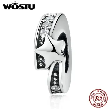 

New Design 925 Sterling Silver Shine Like a Star Spacer Charm Beads Fit Original WOST Bracelet Authentic Jewelry Gift BKC100