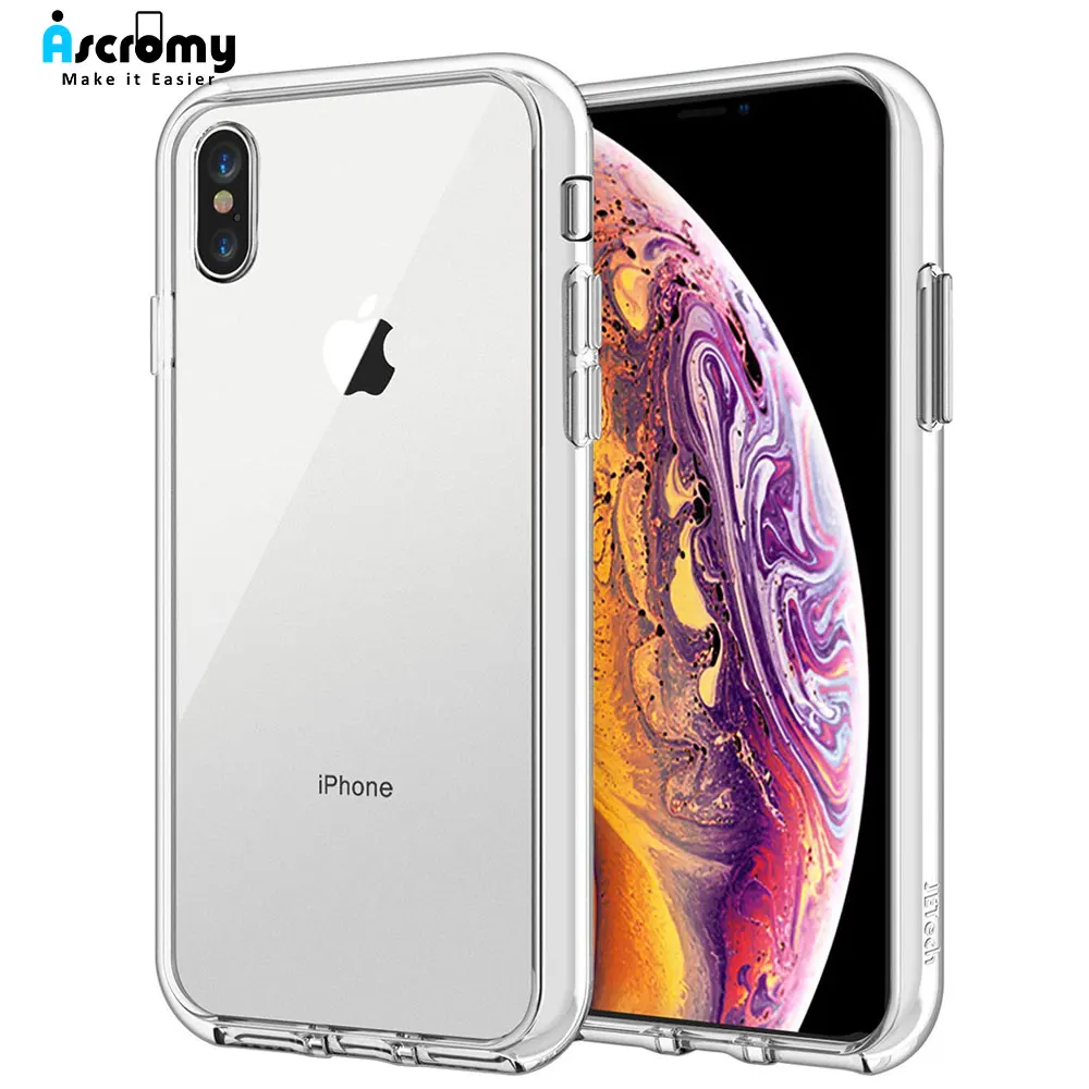 Ascromy чехол для Apple iPhone XS Max прозрачный силиконовый бампер XR X S 7 Plus 8 6 6S 5 5S SE
