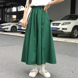 Beiyingni/2019 г. женские юбки с мультипликационным принтом, плиссированные, винтажные, с высокой талией, трапециевидные, забавные, корейские