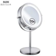7 Inch10x увеличение крусветодио дный говой светодиодный свет макияж зеркало двойной 2 односторонний круглый форма туалетное вращающееся косметическое зеркало стенд